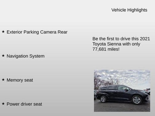 Midnight Black Metallic 2021 Toyota Sienna Limited 7-Passenger