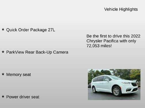 Bright White Clearcoat 2022 Chrysler Pacifica Touring L