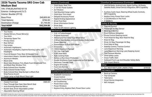 Underground 2026 Toyota Tacoma SR5