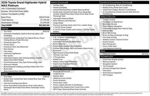 2026 Toyota Grand Highlander Hybrid Limited MAX
