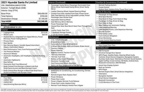Twilight Black 2021 Hyundai SANTA FE Limited