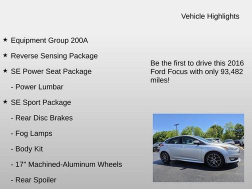Ingot Silver 2016 Ford Focus SE
