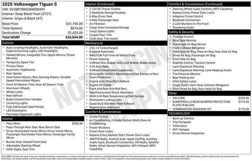 Pyrite Silver Metallic 2025 Volkswagen Tiguan 2.0T S 4MOTION