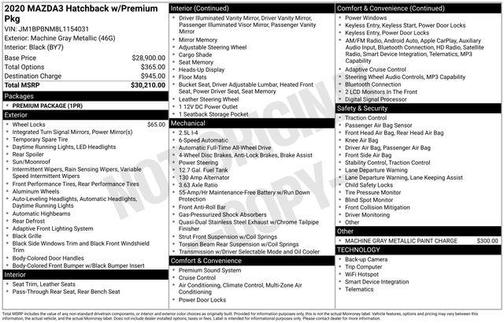 2020 Mazda Mazda3 AWD w/Premium Package