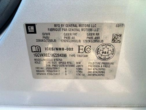 2017 Chevrolet Silverado 1500 1LT