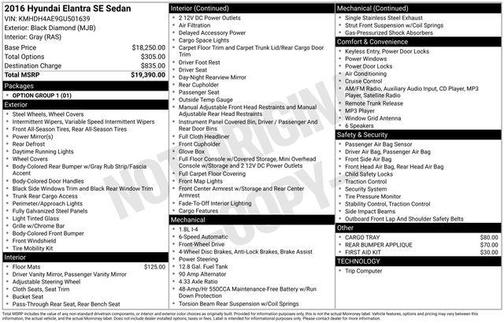 2016 Hyundai ELANTRA SE