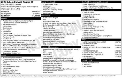2025 Subaru Outback Touring XT