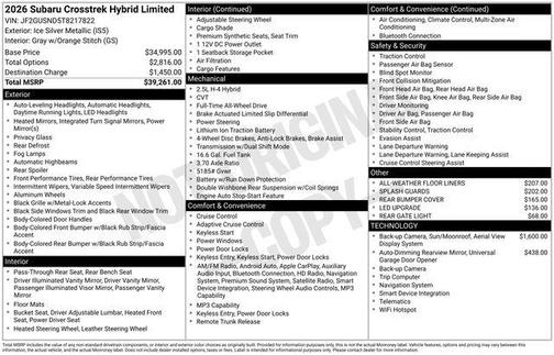 2026 Subaru Crosstrek Hybrid Base