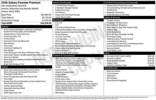 2026 Subaru Forester Premium