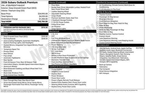 2026 Subaru Outback Premium
