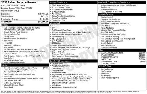 2026 Subaru Forester Sport