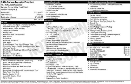 2026 Subaru Forester Sport