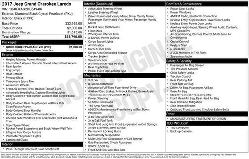 2017 Jeep Grand Cherokee Laredo