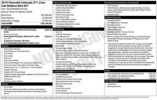 2019 Chevrolet Colorado Z71