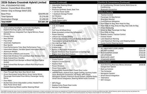 2026 Subaru Crosstrek Hybrid Base