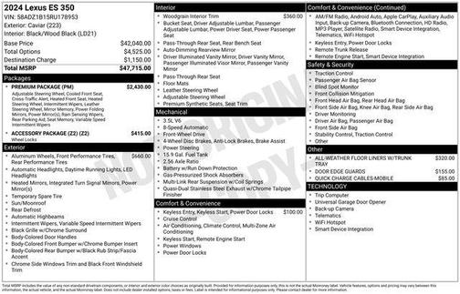 2024 Lexus ES 350 Base