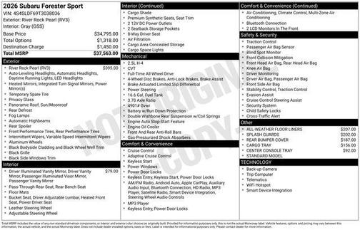 2026 Subaru Forester Sport