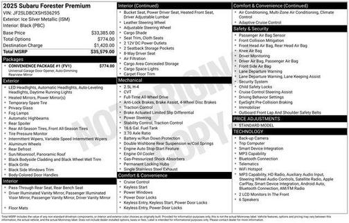 Ice Silver Metallic 2025 Subaru Forester Premium
