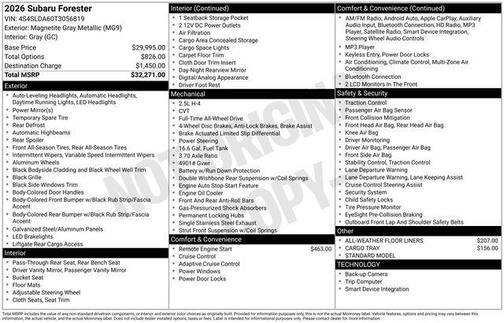 2026 Subaru Forester Base