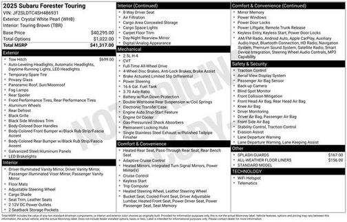 2025 Subaru Forester Touring