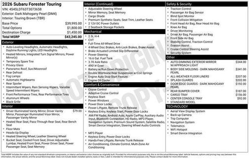 2026 Subaru Forester Touring