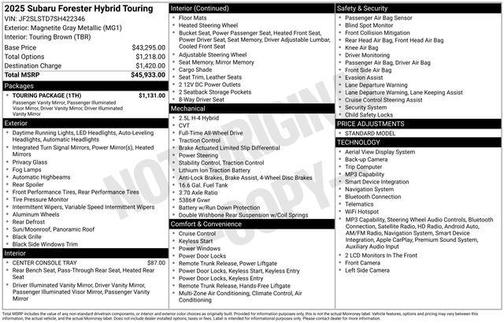 2025 Subaru Forester Hybrid Touring