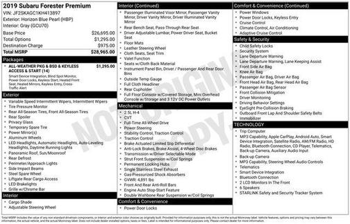 Horizon Blue Pearl 2019 Subaru Forester Premium