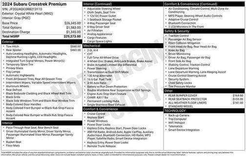 Crystal White Pearl 2024 Subaru Crosstrek Premium