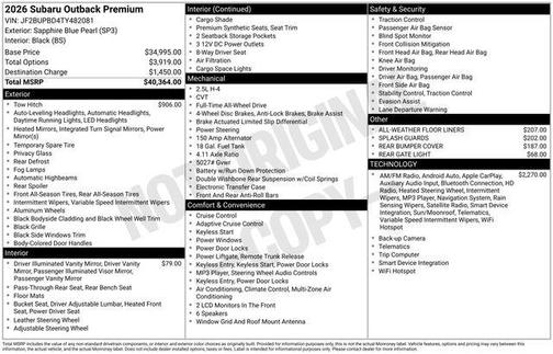 2026 Subaru Outback Premium