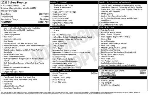 2026 Subaru Forester Base