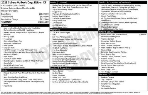 2023 Subaru Outback Onyx Edition XT
