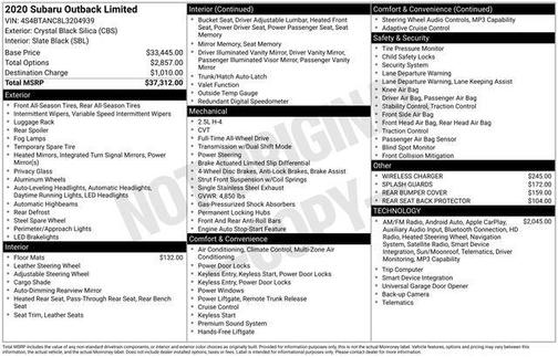 2020 Subaru Outback Limited