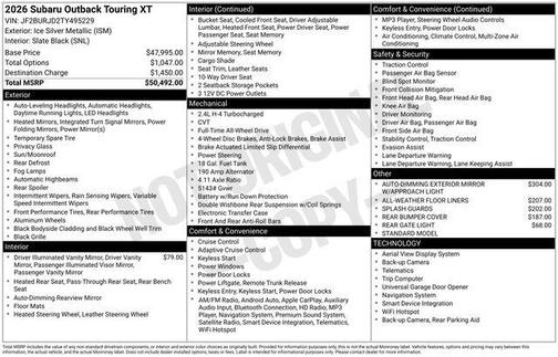 2026 Subaru Outback Touring XT