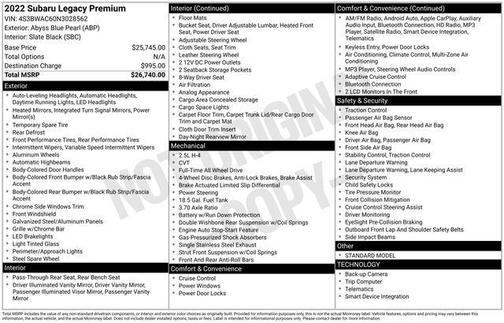 2022 Subaru Legacy Premium