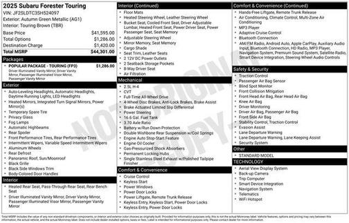 Autumn Green Metallic 2025 Subaru Forester Touring