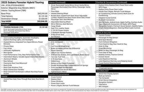 2025 Subaru Forester Hybrid Touring