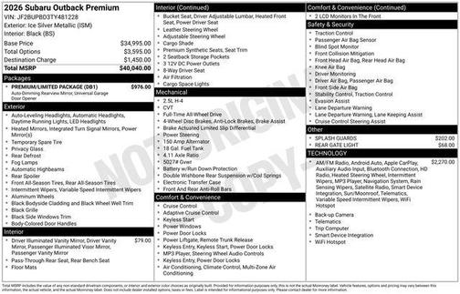 2026 Subaru Outback Premium