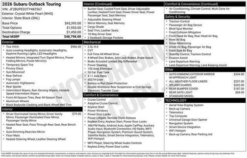 2026 Subaru Outback Touring
