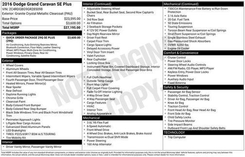 2016 Dodge Grand Caravan AVP/SE