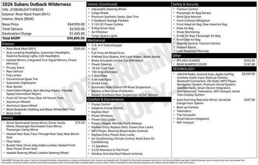 2026 Subaru Outback Wilderness