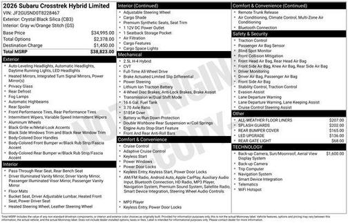 Crystal Black Silica 2026 Subaru Crosstrek Hybrid Base