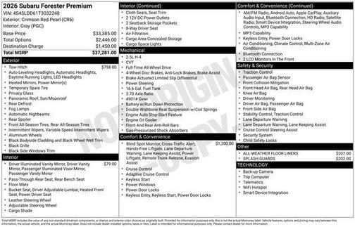2026 Subaru Forester Premium