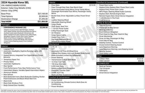 Cyber Gray Metallic 2024 Hyundai KONA SEL