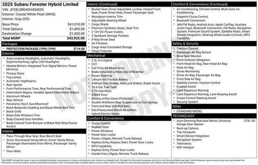 2025 Subaru Forester Hybrid Limited
