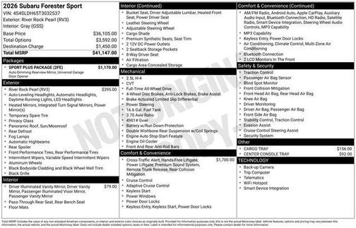 2026 Subaru Forester Sport