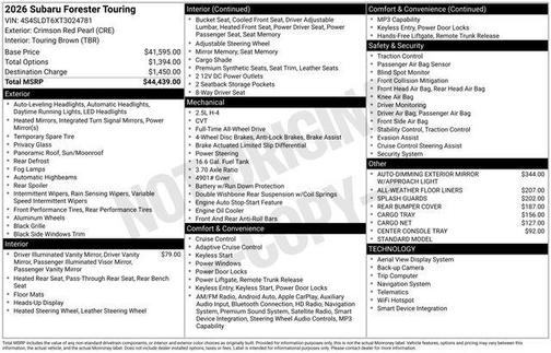 2026 Subaru Forester Touring