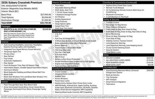 Magnetite Gray Metallic 2026 Subaru Crosstrek Premium