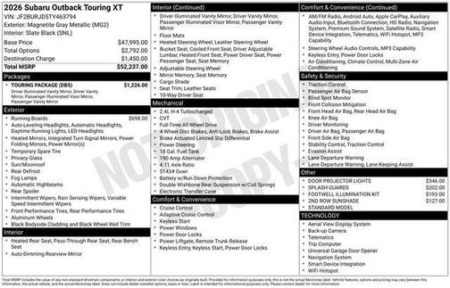 2026 Subaru Outback Touring XT