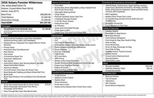 2026 Subaru Forester Wilderness