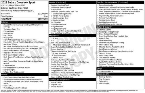 2023 Subaru Crosstrek Sport